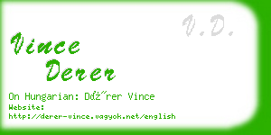 vince derer business card